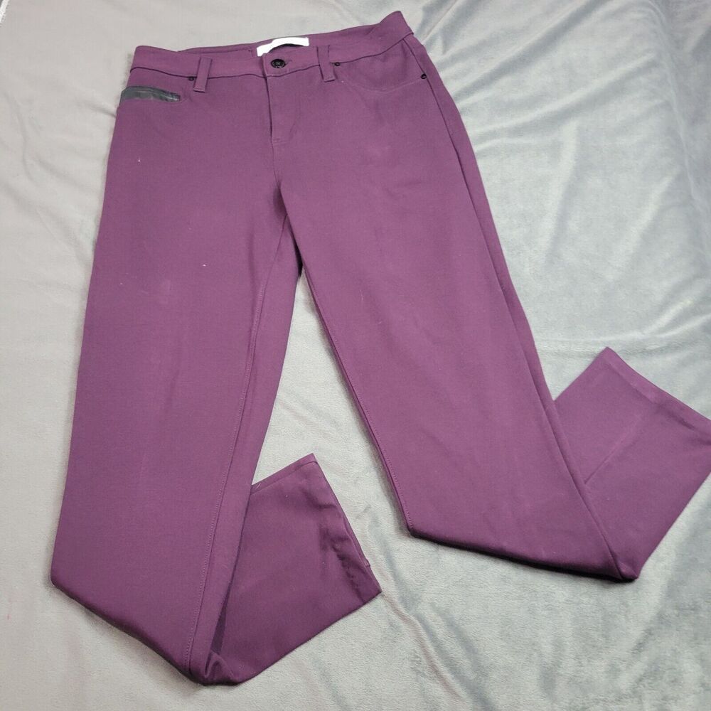 Calvin Klein Jeans Womens 8 Purple Pants Comfort Pocket Business Y2K Front Slit‎